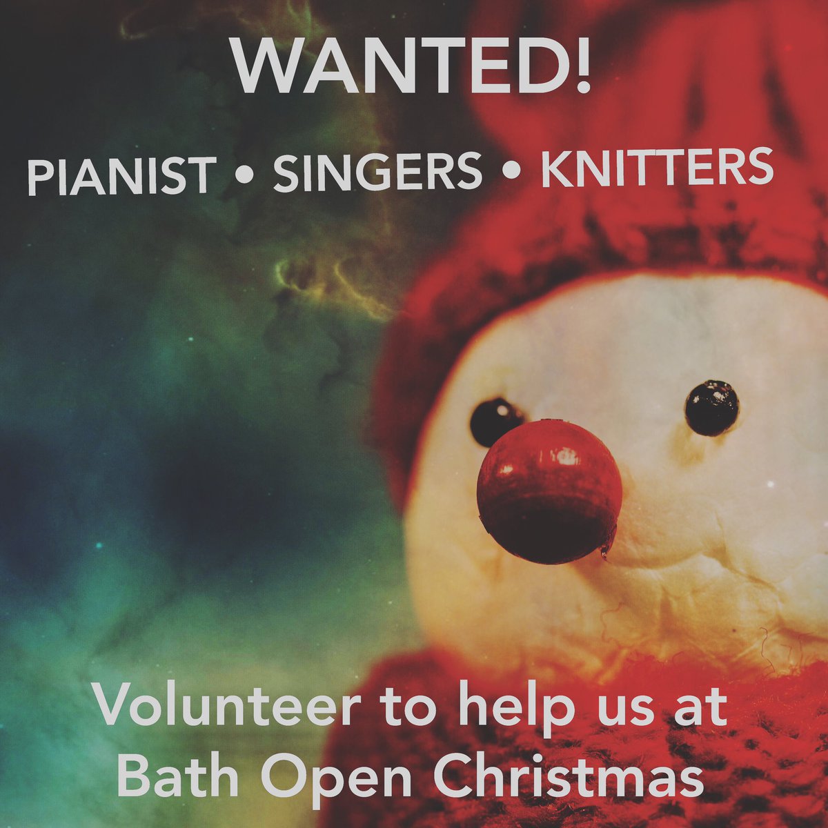 Pianist? Singer? Knitter? Can you help us out this Christmas Day? Get in touch! #RT #Christmas #volunteer #Community
