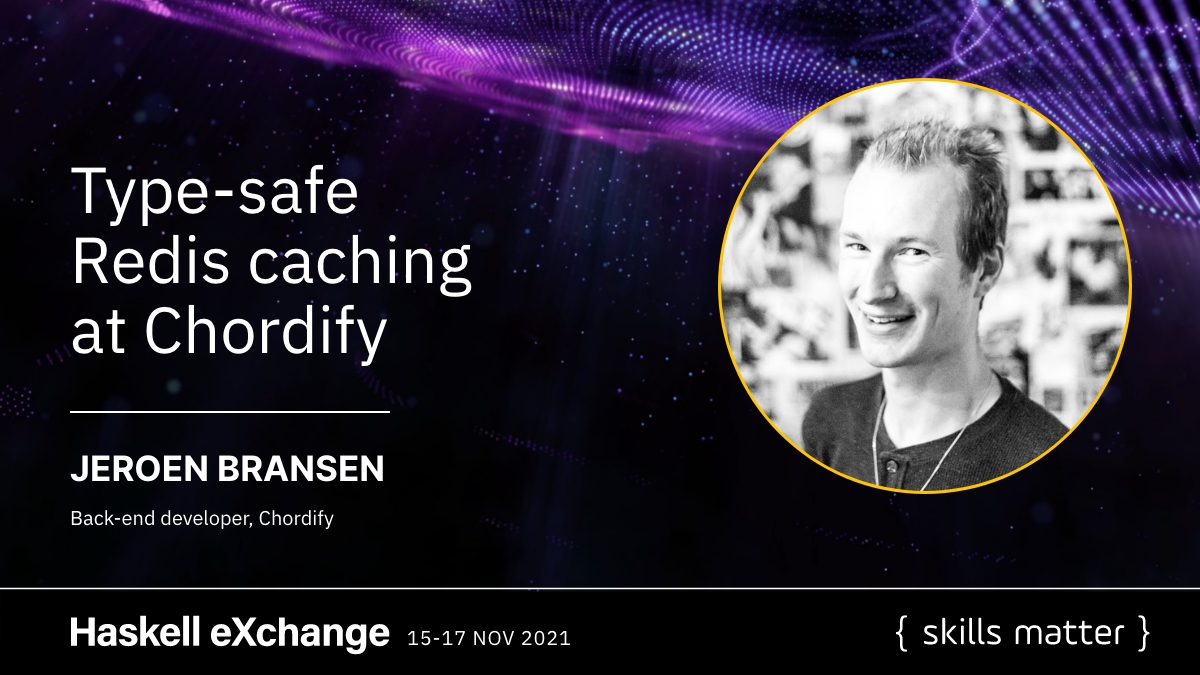 Jeroen Bransen will join #HaskellX to present Chordify's #Haskell-Redis layer, which supports strongly typed keys &amp; values, transactions (which coincide with the Applicative class), multiple Redis instances, &amp; locking.

Don't miss it: bit.ly/2ZvSzc8