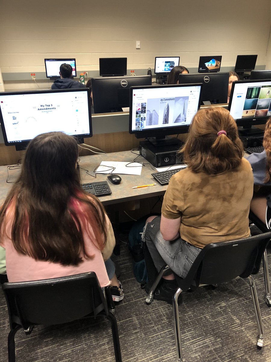 kruckercoog's tweet photo. @briscoe_eagles getting our graphic design on. Modern day arts and crafts. Bill of Rights “My Top 3” Posters! #engagement #adobespark #proposters https://t.co/6E62WNPJXp