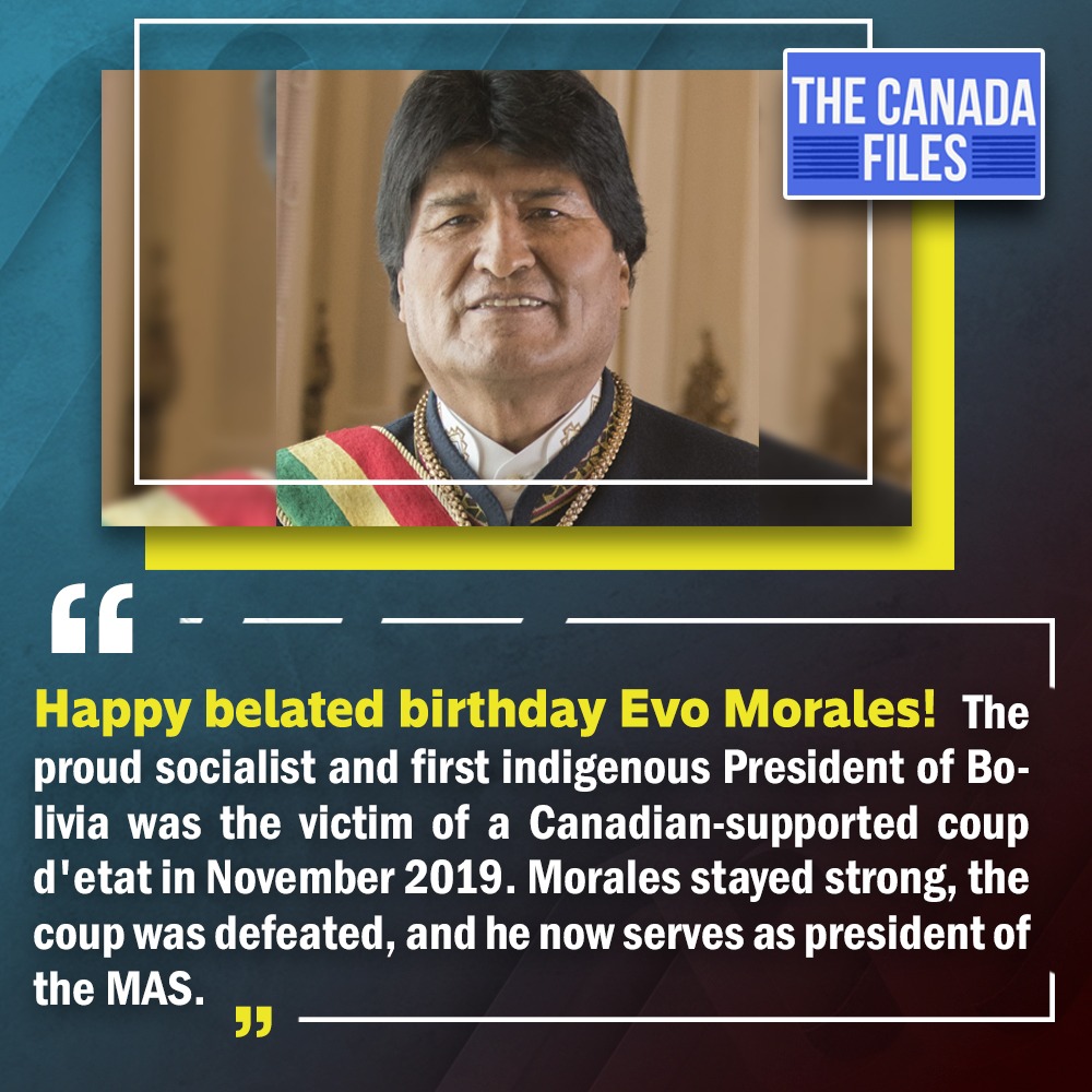 Happy belated 62nd birthday to socialist, indigenous former Bolivian President Evo Morales! 