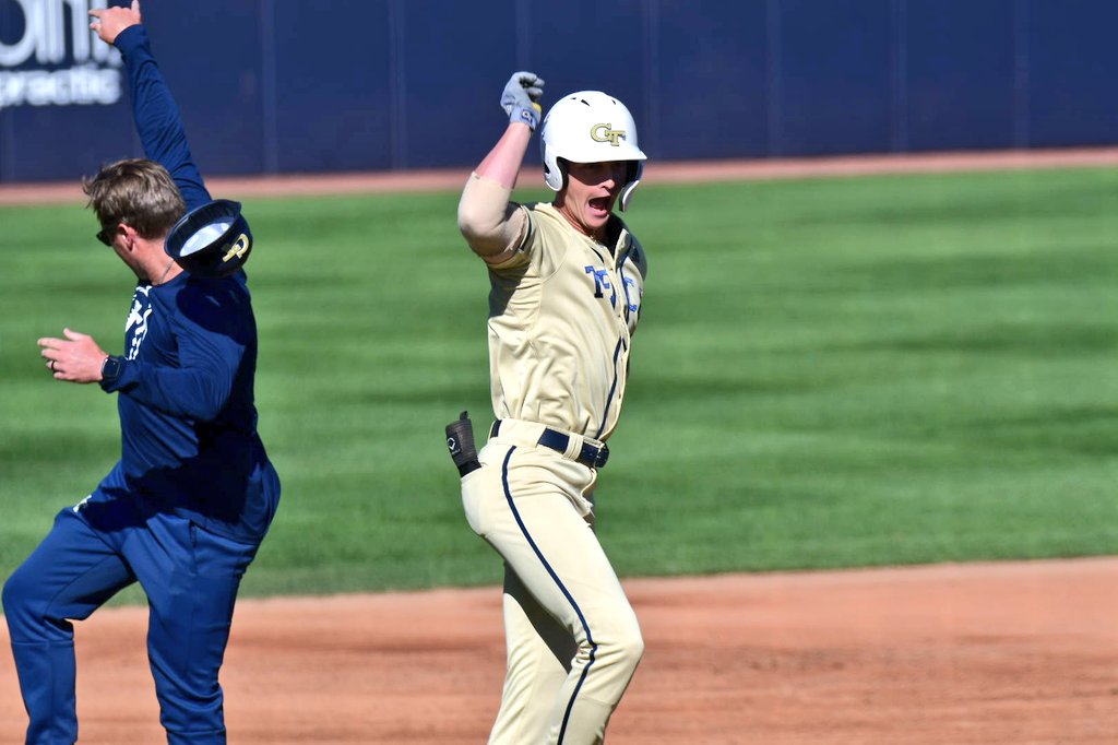I know <a href="/GTBaseball/">Georgia Tech Baseball</a> was happy to add some righthanded power in the transfer market; it showed up in the 1st inning today, as Emory transfer Jack Rubenstein pummeled a hanging curve for a grand slam, and Louisville transfer Tim Borden followed with a solo shot. Jackets always mash.