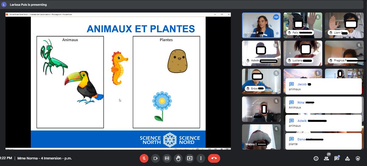 NormaKh1's tweet photo. Les élèves de 4e année immersion étaient tellement chanceux d’avoir une présentation aujourd’hui avec Science Nord sur les habitats mais surtout sur les classifications des plantes. 
@CarloOCSB
#carloBeCommunity https://t.co/LoT4knB6p0