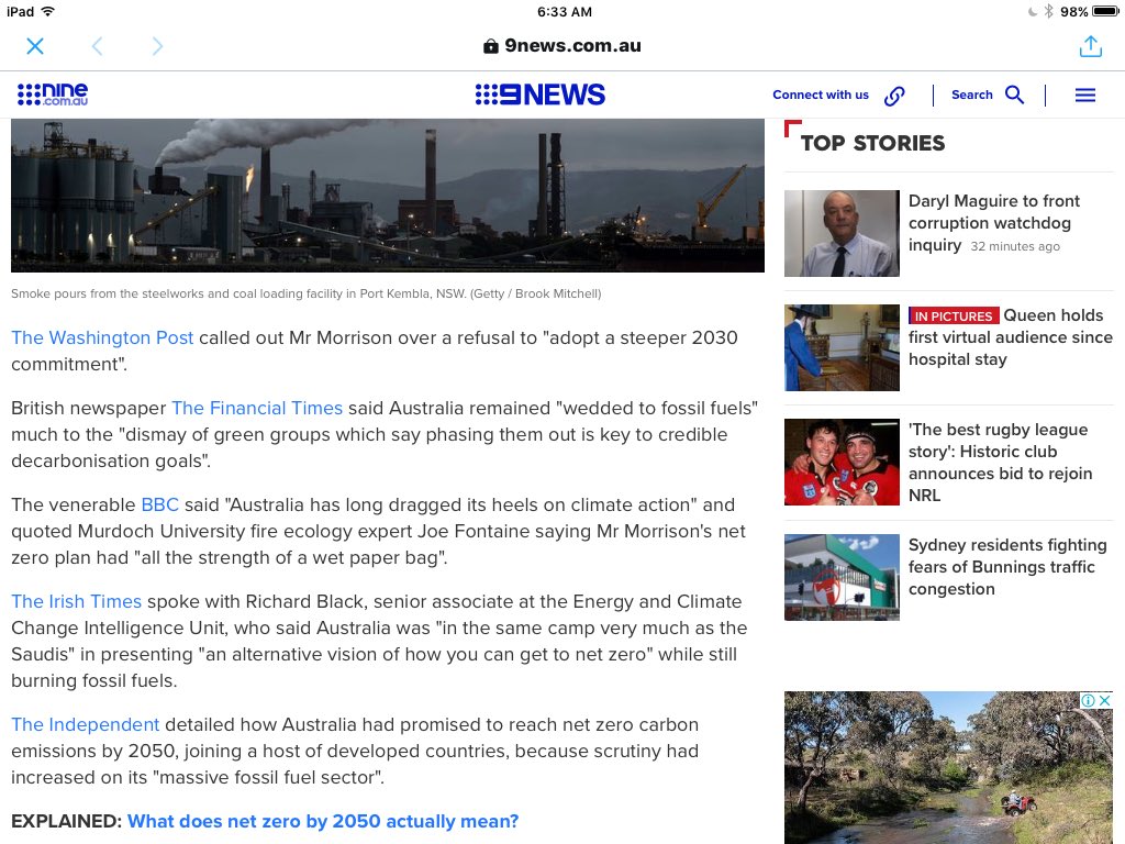Igh0108's tweet photo. World media not swallowing Scott Morrison's 'net zero' #MudMap con job 😩
#auspol #COP26Glasgow #ukpoli #COP26 @French_gov @australian @dailytelegraph #skynews #Credlin #pmlive @BBCNews https://t.co/60FJFxZ5QB