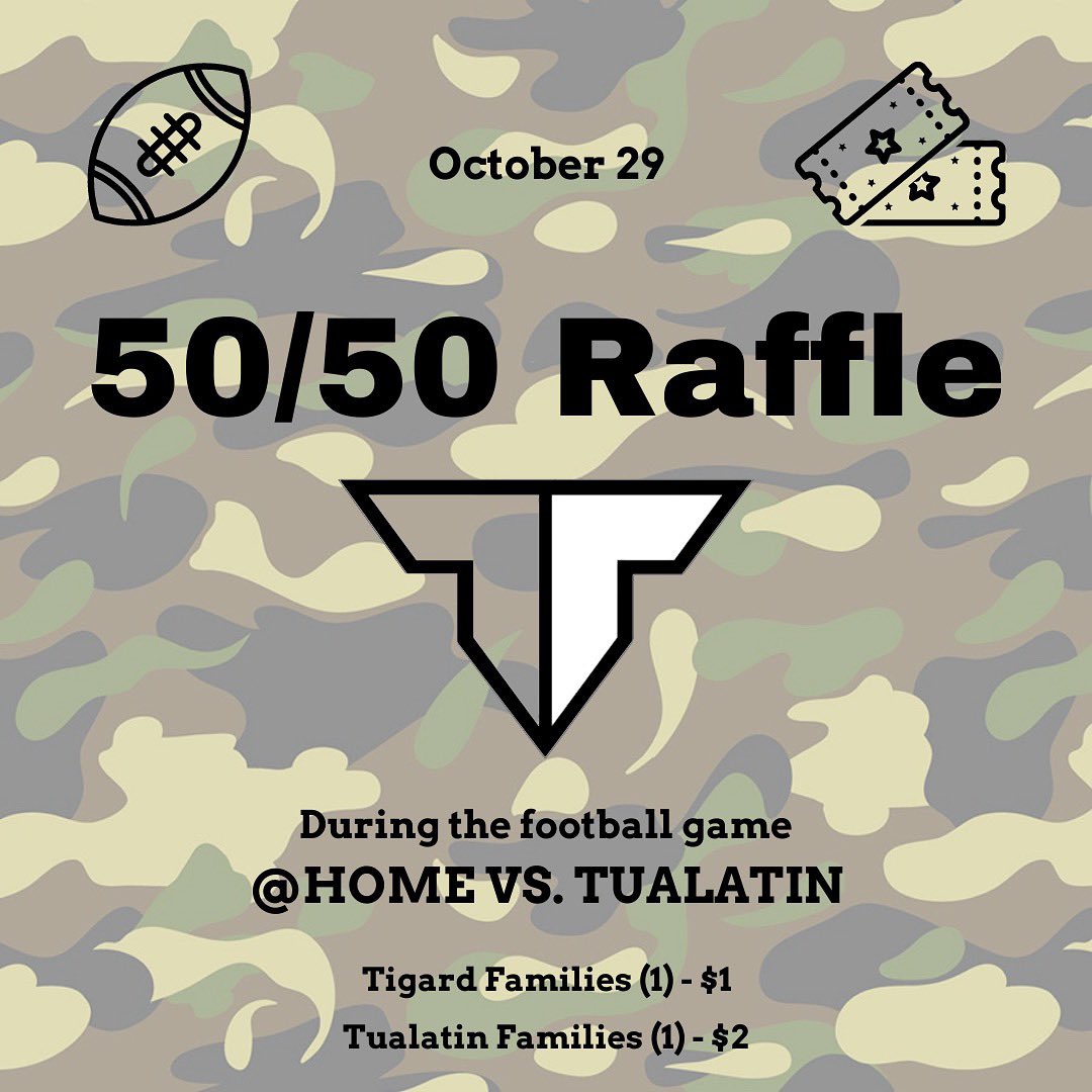 Hey Tigers! Senior class will be selling raffle tickets at this Friday’s football game. Each ticket will be $1 and the winner gets half of the money made from the sold raffle tickets. The more tickets you buy, the bigger the prize!