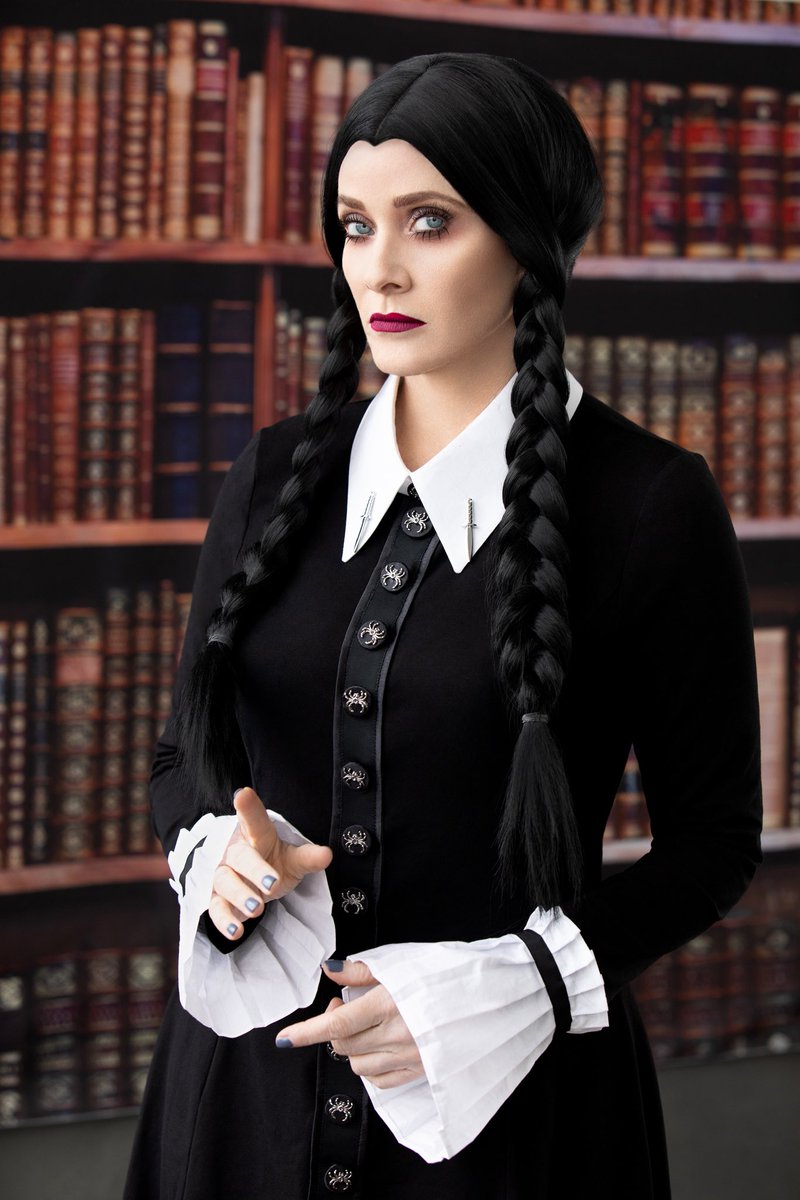 barbaracrampton's tweet photo. Your favorite homicidal maniac #WednesdayAddams here… https://t.co/jbCh3JqFMb