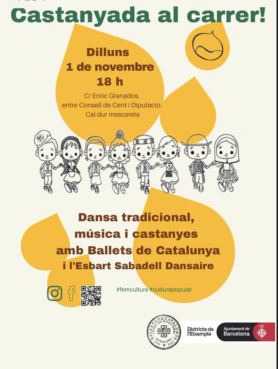 Ens veiem a Barcelona a celebrar la castanyada amb els menuts de l’Esbart i els companys de Ballets de Catalunya