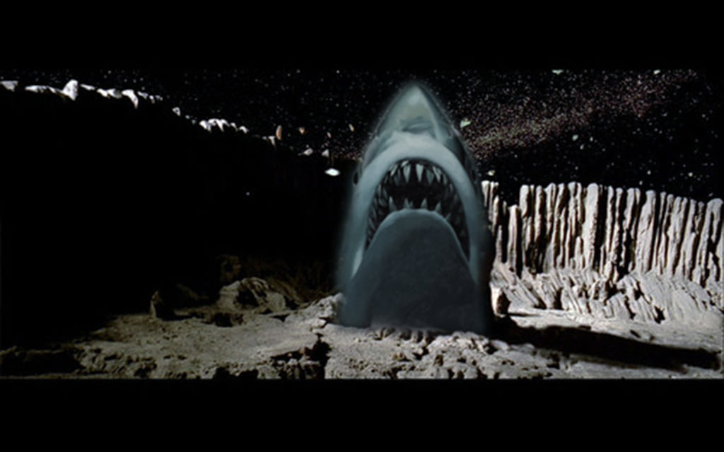 thebeardedtrio's tweet photo. Did you find a license plate while you were down there, Han? #StarWars #Jaws https://t.co/wjirfgP77x