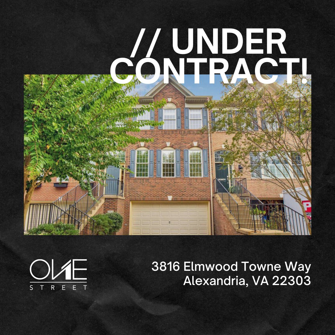 onestreetco's tweet photo. UNDER CONTRACT! 3816 Elmwood Towne Way, Alexandria, VA 22303 https://t.co/GpJmmOoU1m