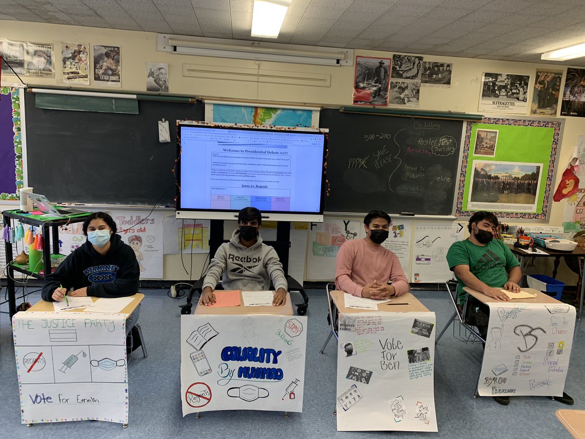 Who will be elected period 9 president?! Great first debate! <a href="/BayShore_SSDept/">Bay Shore Social Studies</a> #DreamLeadAchieve