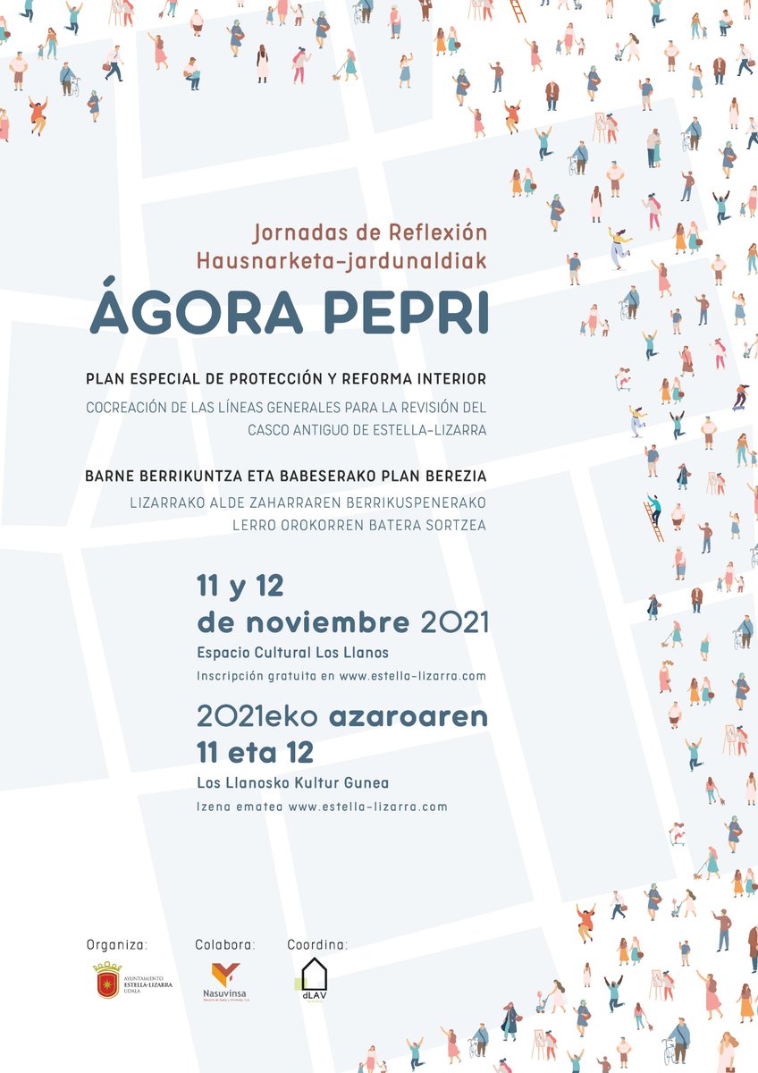 #AgoraPEPRI. Que el Ayuntamiento de Estella organice unas jornadas para aterrizar el Plan Especial de Protección y Reforma Interior del Casco Antiguo en el urbanismo de hoy en día, no tiene precio.Apúntate aquí es gratis forms.gle/VXMV1yQ1WsrfmG… @LearningCity_ <a href="/elvirilay/">Ela</a> <a href="/koldinni/">KoldoLeozGarciandia</a>