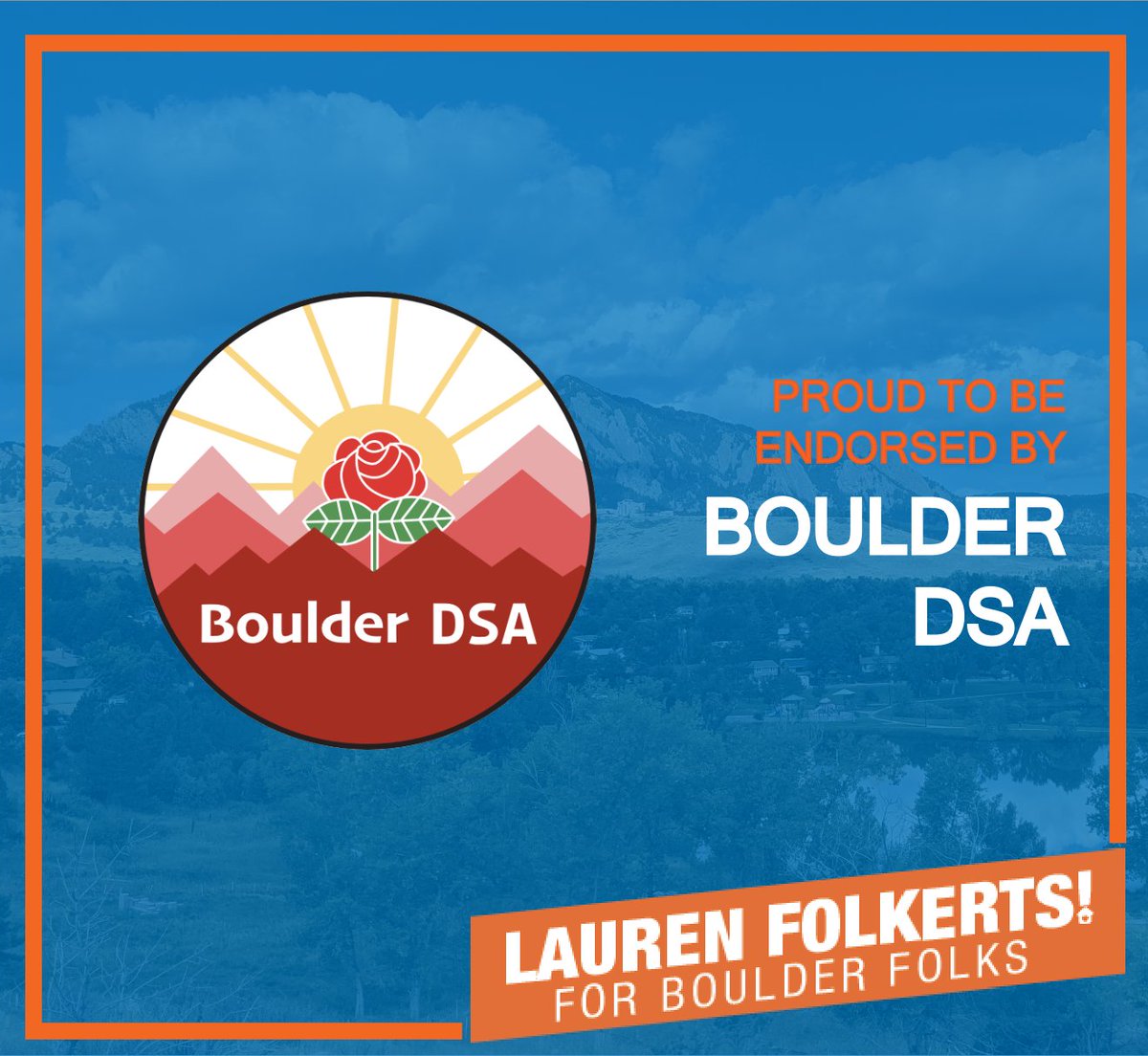 The Boulder Democratic Socialists of America are fierce advocates for a fairer, stronger, and more inclusive city. Together, we will create a better Boulder for all . I'm thankful to have their support.