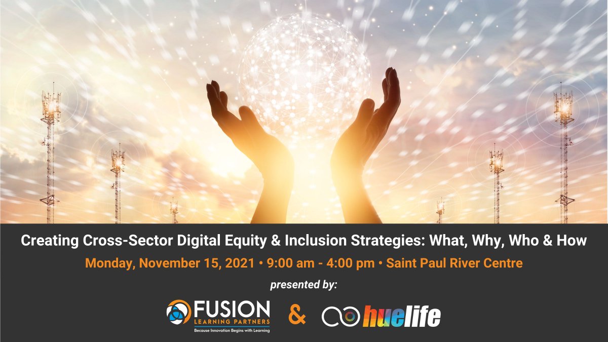 Join this timely and important workshop on Creating Cross-Sector Digital Equity &amp; Inclusion Strategies: What, Why, Who and How. Featuring presenters: Justin Hollis from <a href="/WilderFdtn/">Wilder Foundation</a>  &amp; Patricia Cummens from <a href="/Esri/">Esri</a> 
Save your seat: fusionlp.regfox.com/2021it-special…