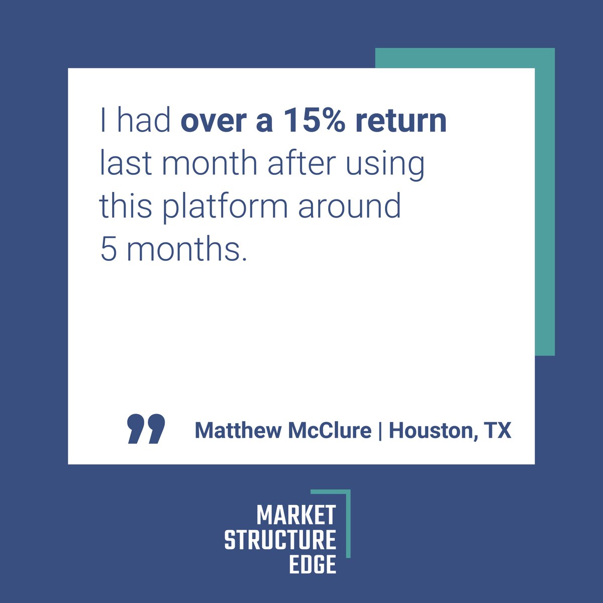 EdgeStructure's tweet image. Are you ready to make a greater return on your trading?! Try Market Structure EDGE for FREE with our 14-day trial and start making a 15% return like our subscriber, Matthew. 

app.marketstructureedge.com/Trial?_ga=2.97…

#marketstructureedge #individualstocks #trader #testimonial #investment #stocks