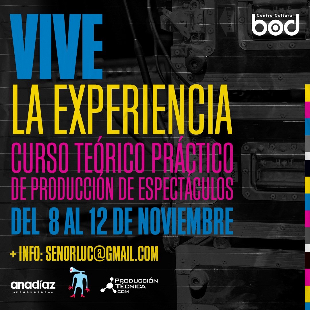 Señor Luc <a href="/senorluc/">Señor Luc</a> está promocionando el Curso Teórico Práctico de Producción de Espectáculos. La duración será de 40 horas presenciales y virtuales y su meta producir un evento. Los cupos son limitados.