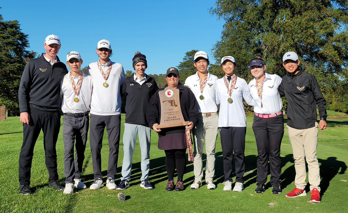 PHSFalcons18's tweet image. PHS Golf team earned the 2A/1A MD State Champions! Congratulations Falcons🖤💛 #WeRaise #Poolesville @MrCarothersPHS @PHSathletics @MCPSAthletics @mcpsAD
