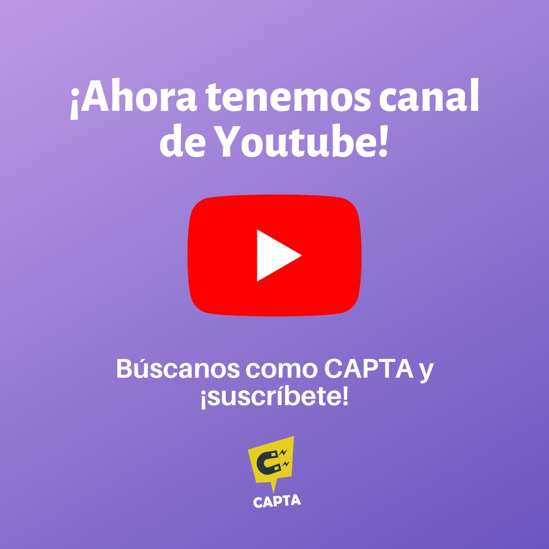 CAPTA_project's tweet photo. ¡Tenemos canal de Youtube! 🤩
Disfruta más de nuestros contenidos y suscríbete.
👉 https://t.co/wG8hL4ngmz

#Capta #ciencia #Steam https://t.co/x2PlZC82Fe