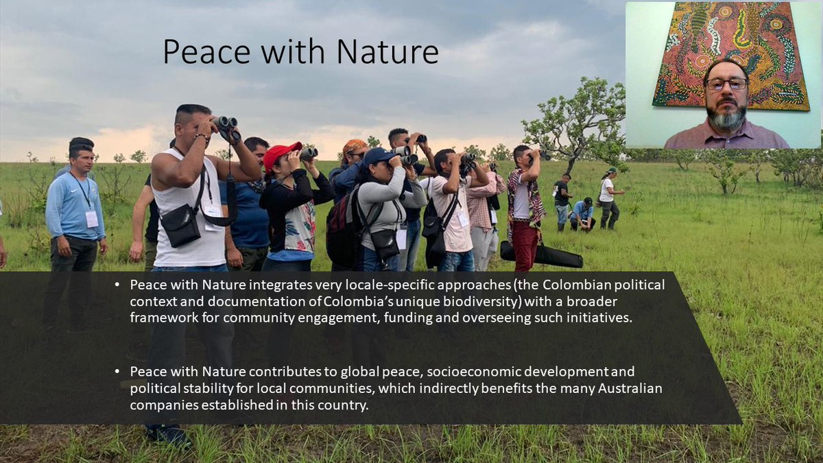 Jaime Gongora (@jaimegongorasyd) on Twitter photo Great to be able to present our collaborative work about empowering & engaging former guerrilla fighters in #CitizenScience & nature-based economy to protect #Colombian #biodiversity at #CitSciOz21 <a href="/CitSciOZ/">Australian Citizen Science Association</a>
<a href="/Sydney_Science/">Sydney Science</a> #GROWColombia <a href="/Bridgecol/">BRIDGE Colombia</a> <a href="/ScienceisGlobal/">Prof. 🇮🇹🇺🇸🇨🇦</a> <a href="/UKinColombia/">Embajada Británica en Colombia</a> Great to be able to present our collaborative work about empowering & engaging former guerrilla fighters in #CitizenScience & nature-based economy to protect #Colombian #biodiversity at #CitSciOz21 <a href="/CitSciOZ/">Australian Citizen Science Association</a>
<a href="/Sydney_Science/">Sydney Science</a> #GROWColombia <a href="/Bridgecol/">BRIDGE Colombia</a> <a href="/ScienceisGlobal/">Prof. 🇮🇹🇺🇸🇨🇦</a> <a href="/UKinColombia/">Embajada Británica en Colombia</a>