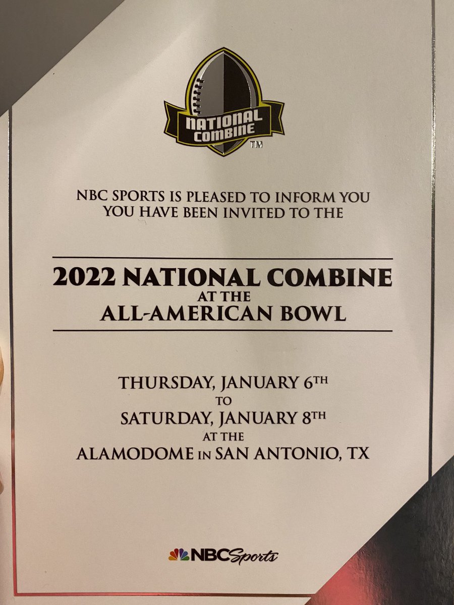 ConnorDrake20's tweet photo. Thanks for the invite @NBCSports @247Sports see y’all in January‼️ @Prov_Football https://t.co/JMTrzUSO5G