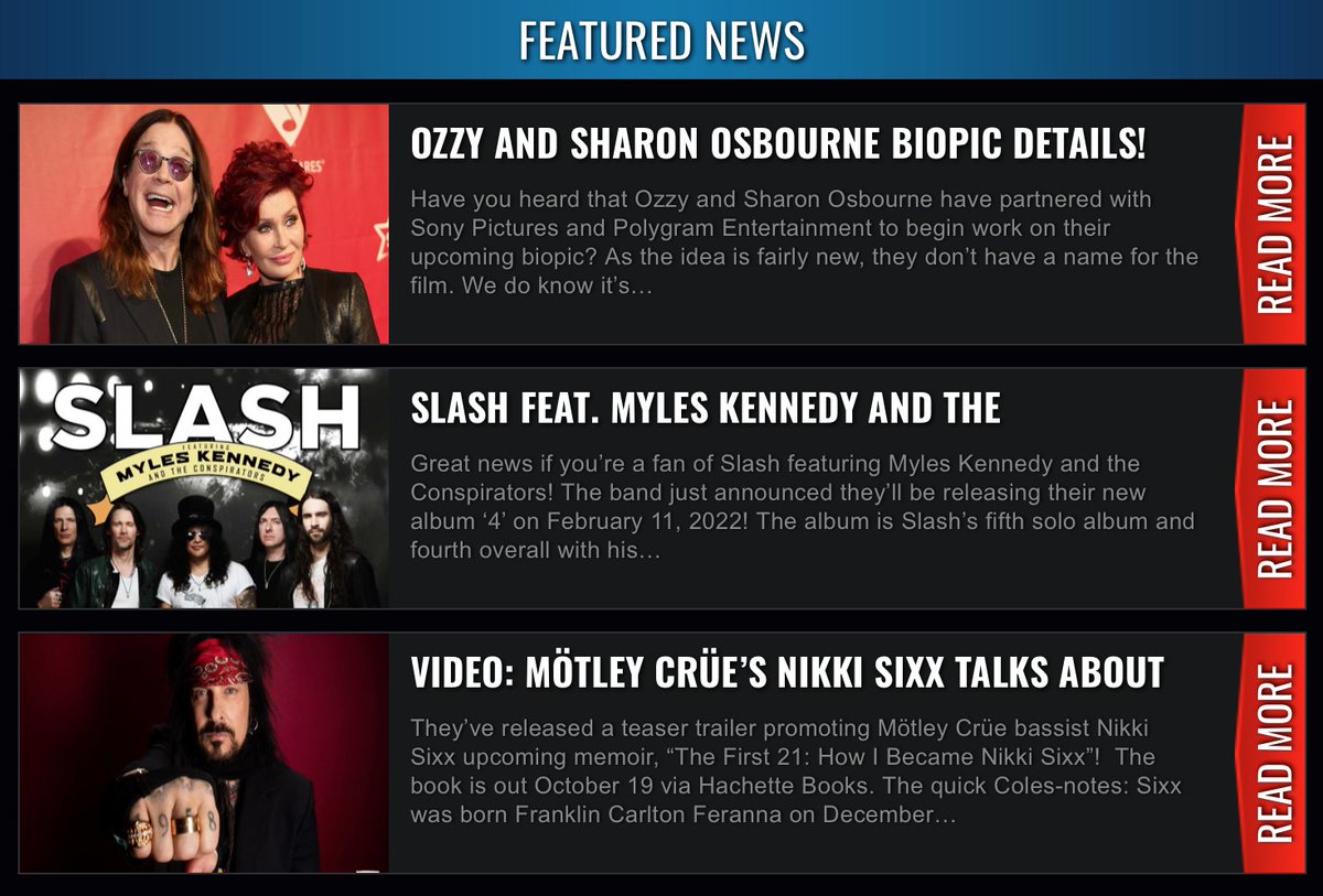 Read our website headlines! toddhancock.ca/news/

Watch #MotleyCrue bassist Nikki Sixx 'The First 21' teaser trailer, hear new #Slash and album release info &amp; the #OzzyOsbourne / #SharonOsbourne biopic details!