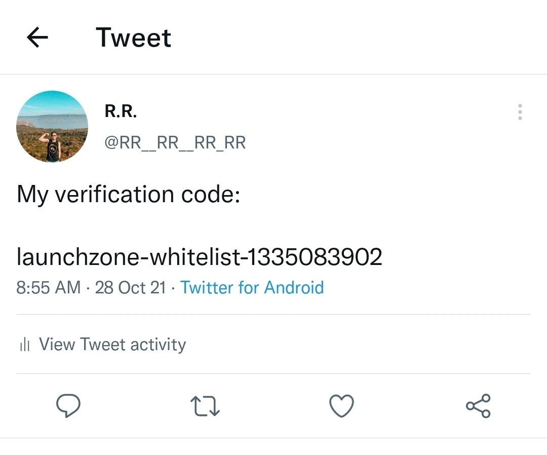RR__RR__RR_RR's tweet photo. @_yiiiiiiiiiiii_ My verification code:

launchzone-whitelist-1335083902 https://t.co/ZbWCAD9ru3