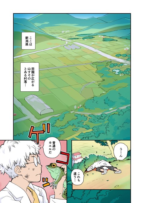 10月11日から新連載開始してます!
「けろよい!新潟弁酒場」
#けろよい

田園風景の中酒場を切り盛りする若女将に乃さん(新潟弁)と、カエル研究のため田舎に来た大学生のふれあいハートフルぎみストーリー!

1話はヤングコミック11月号に掲載中!
隔月連載なので2話は1月号掲載です! 