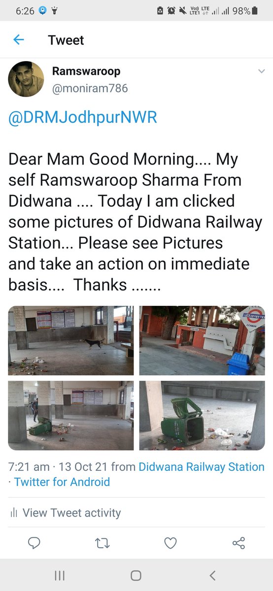 Till date no response?<a href="/NWRailways/">North Western Railway</a>