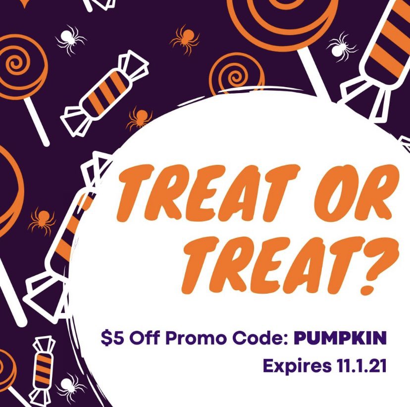 No tricks here, only treats!🍬 Save $5 with promo code PUMPKIN

Code expires Nov. 1  
Register now! turkeytrot.com #dpturkeytrot #HappyHalloween