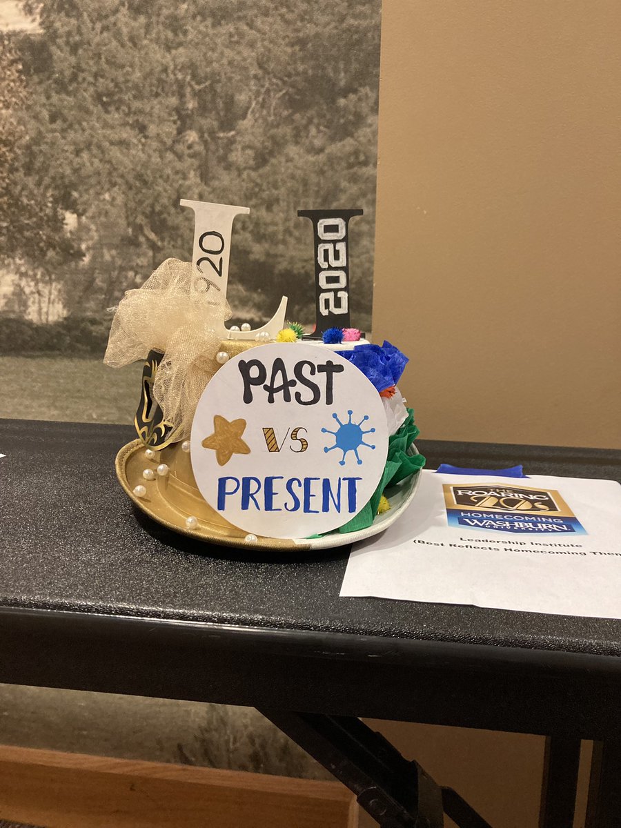 WashburnLI's tweet photo. Also at the bash, we had the honor to present our own Ichabod Hat, which was created by Homecoming Team Leader Jenna Smithson. We were awarded in the category of “Best Reflects Homecoming Theme” https://t.co/BGJVgivilw