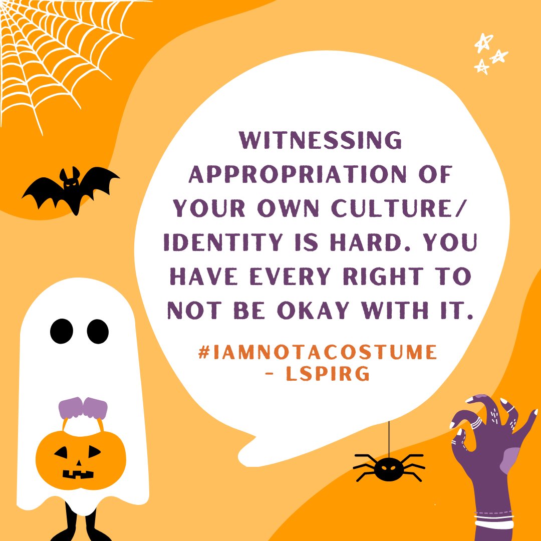 Ever heard “It’s just a costume..” “But it’s just a joke..” “My friend said I could..”?
 
Swipe —> to learn some ways you can respond when someone is partaking in cultural appropriation.
