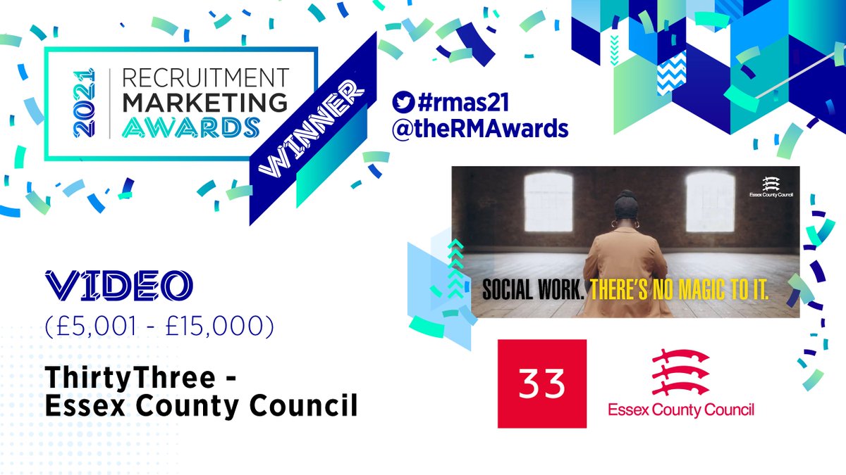 Now for the #rmaswinner of Video (£5,001 - £15,000) – well done to ThirtyThree – Essex County Council <a href="/weare33/">ThirtyThree</a> <a href="/Essex_CC/">Essex County Council</a> #rmas21