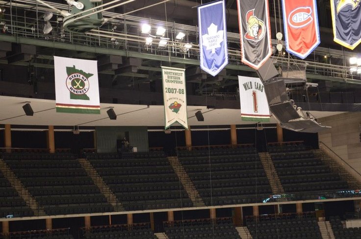 NormSuxPodcast's tweet photo. And just like that, a team with less than 10 NHL games have a Cup banner in their rafters and Xcel only has a fan banner and 1 division champs hanging.
#ThanksNorm #NormSux #mnwild #seakraken https://t.co/gGpfrhBefX