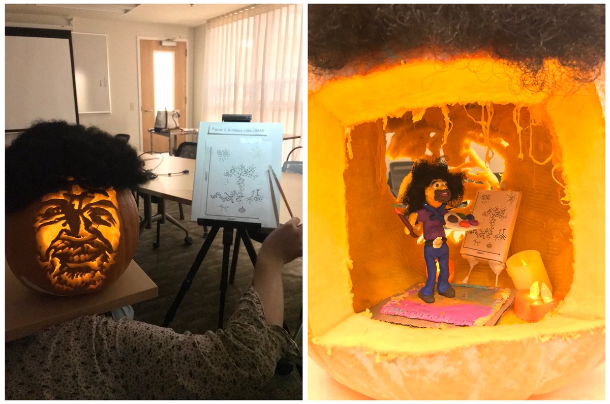 This year #HenikoffLab @HutchBasicSci carved a Bob Ross pumpkin to celebrate the artist within...however, we aren't encouraging you to be too artistic with your data! Also, watch Bob a.k.a. Derek (not on Twitter) share his 'joy of painting' youtube.com/watch?v=HigrKe… 
Vote for us!!