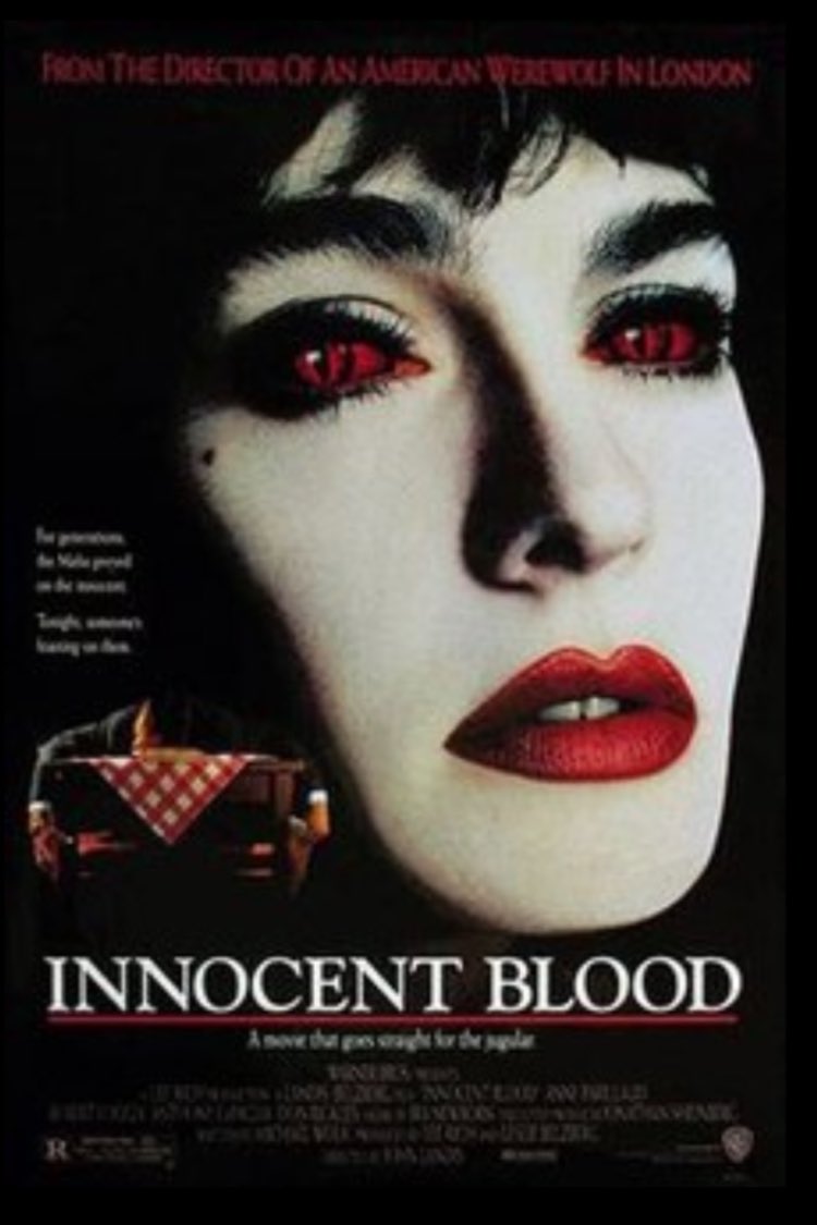 shut_up_Jeff's tweet photo. Today’s film was Innocent Blood from 1992. It’s about a female vampire who chooses to feed on mobsters &amp; one of them turns &amp; starts to create his own gang of vampires to take over the city. Funny moments in this horror comedy &amp; we get to see Don Rickles as a vampire. 8 outta 10. https://t.co/fz6JVdt1GR