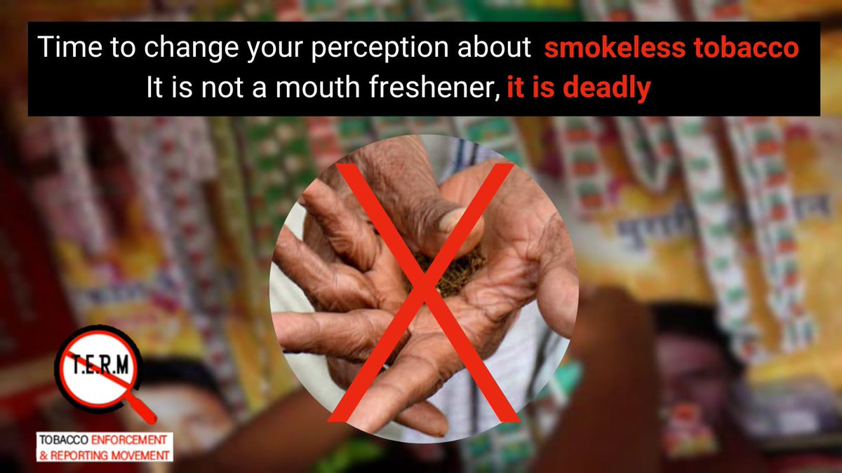 MonitorTobacco's tweet photo. #DidYouKnow that smokeless tobacco use kills over 230,000 Indians each year? The advertisements of products like mouth fresheners that bear the same name as tobacco products are nothing but disguised ads to encourage tobacco use. #TobaccoFreeIndia75 https://t.co/QJbCGOBzpf