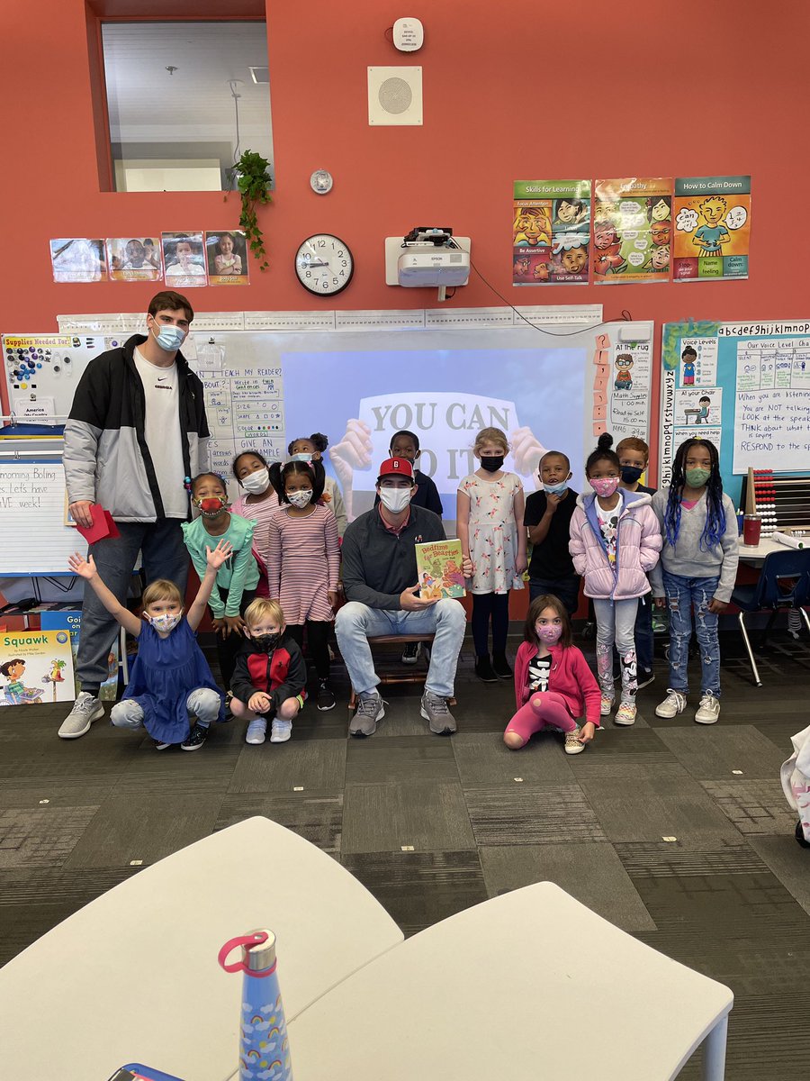 dgdfund's tweet photo. These DGD’s took some time this morning to stop by Barrow Elementary School to hang out with some incredible first graders and read some of their favorite Halloween themed books! One class invited @johnstaton2 to do their ghostbusters dance with them! Way to go guys!

#DGDFund https://t.co/UG12c8K8PD