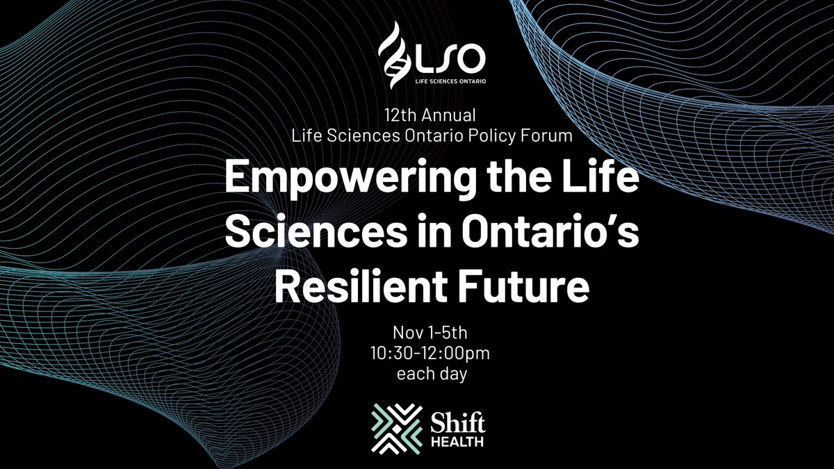 Join <a href="/LifeSciencesON/">Life Sciences Ontario</a> and other industry members at the #LSOPolicyForum Empowering the #lifesciences in Ontario's Resilient Future. bit.ly/3nS5m1t