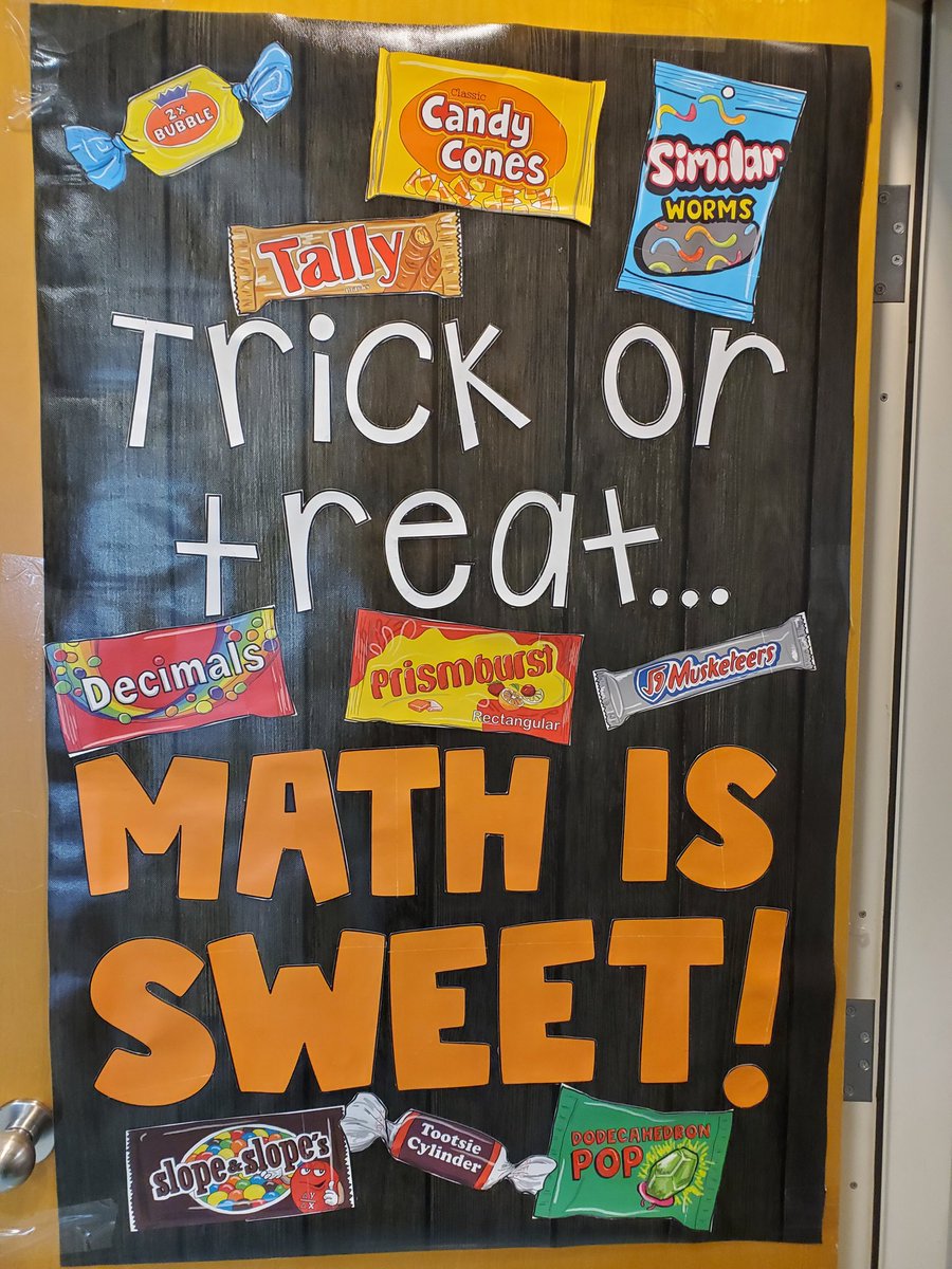 anitakgordon's tweet photo. @mrslienemann201 So cool!! I love my cricut...currently cutting out 3.14 &amp; pi symbols for my Halloween costume (pi-thon).  
Also, love this from TPT for classroom door.  🎃 https://t.co/BEUVmwVL3q