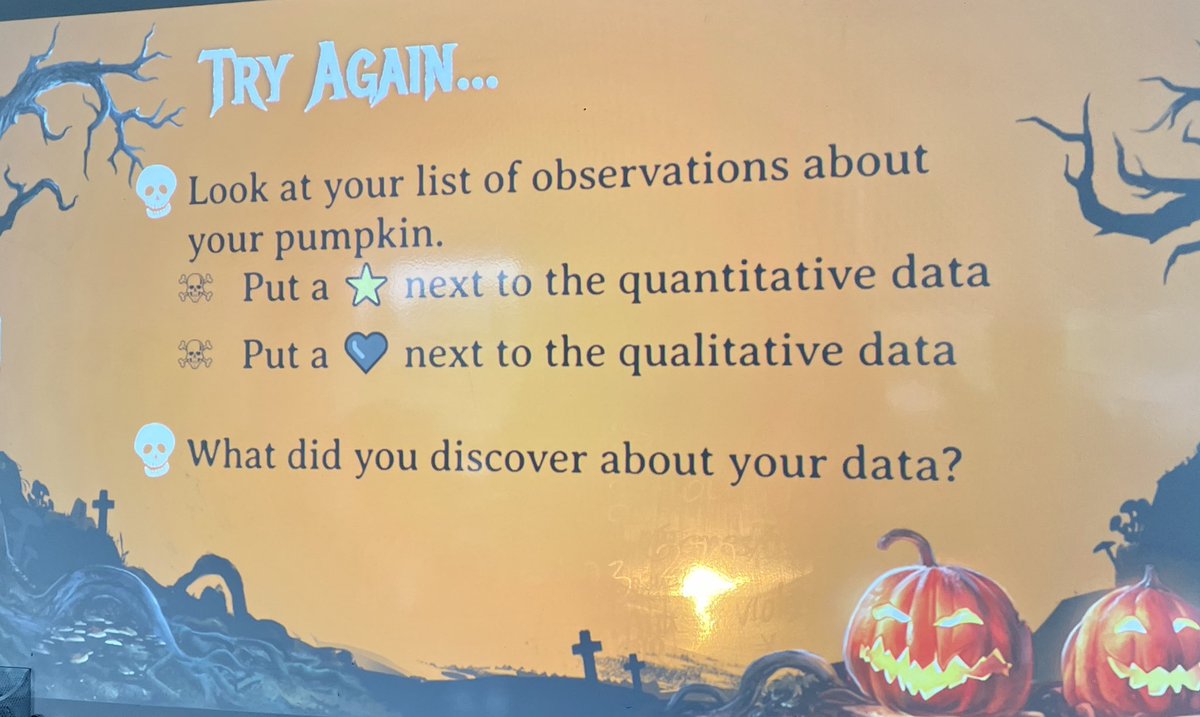 214Frimm's tweet photo. Learning about quantitative vs qualitative data so that we can accurately record our observations! @AllenbyPS_TDSB #SpookyScience #ThisIsMath #tdsb https://t.co/3YvNFKuurM