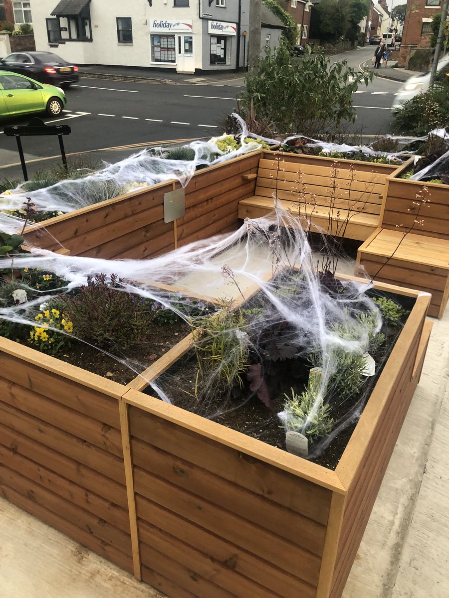 bclibrary1's tweet photo. Our #FriendlyBench is all dressed up and ready for spooky story time on #Halloween 4 - 6pm. https://t.co/1XhNWT1SzP