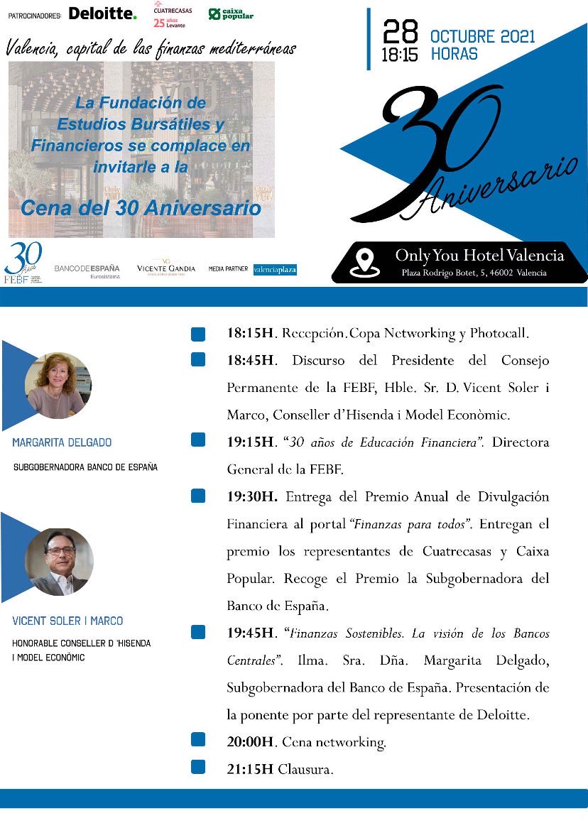Mañana a las 1815h 30 aniversario ⁦<a href="/FEBFValencia/">FEBF Valencia</a>⁩ en ⁦<a href="/OnlyYOUHotels/">Only YOU Hotels</a>⁩ València con ⁦<a href="/Deloitte_ES/">Deloitte España</a>⁩ @Cuatrecasas⁩ ⁦<a href="/caixapopular/">Caixa Popular</a>⁩ ⁦<a href="/valenciaplaza/">Valencia Plaza</a>⁩