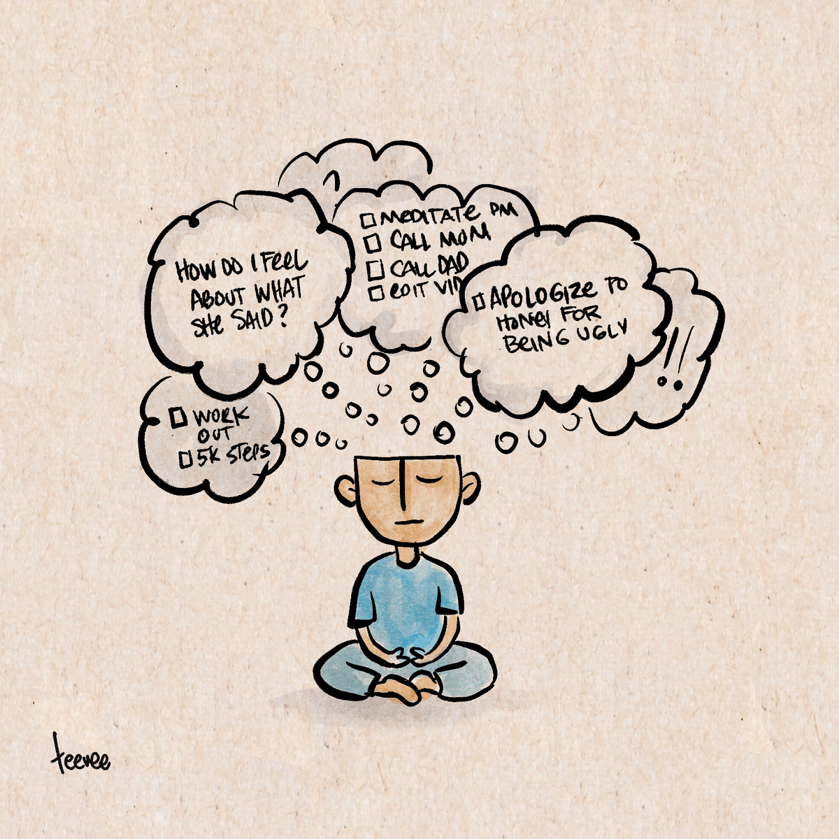 Meditations in the morning tend to be very chatty. Do them anyway. 

Just sit and let your mind do what it must.