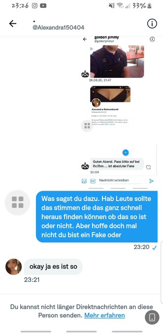 Danke an den jenigen der mir Bescheid gegeben hat und sie oder er hat es sogar zugegeben.  Bitte alle