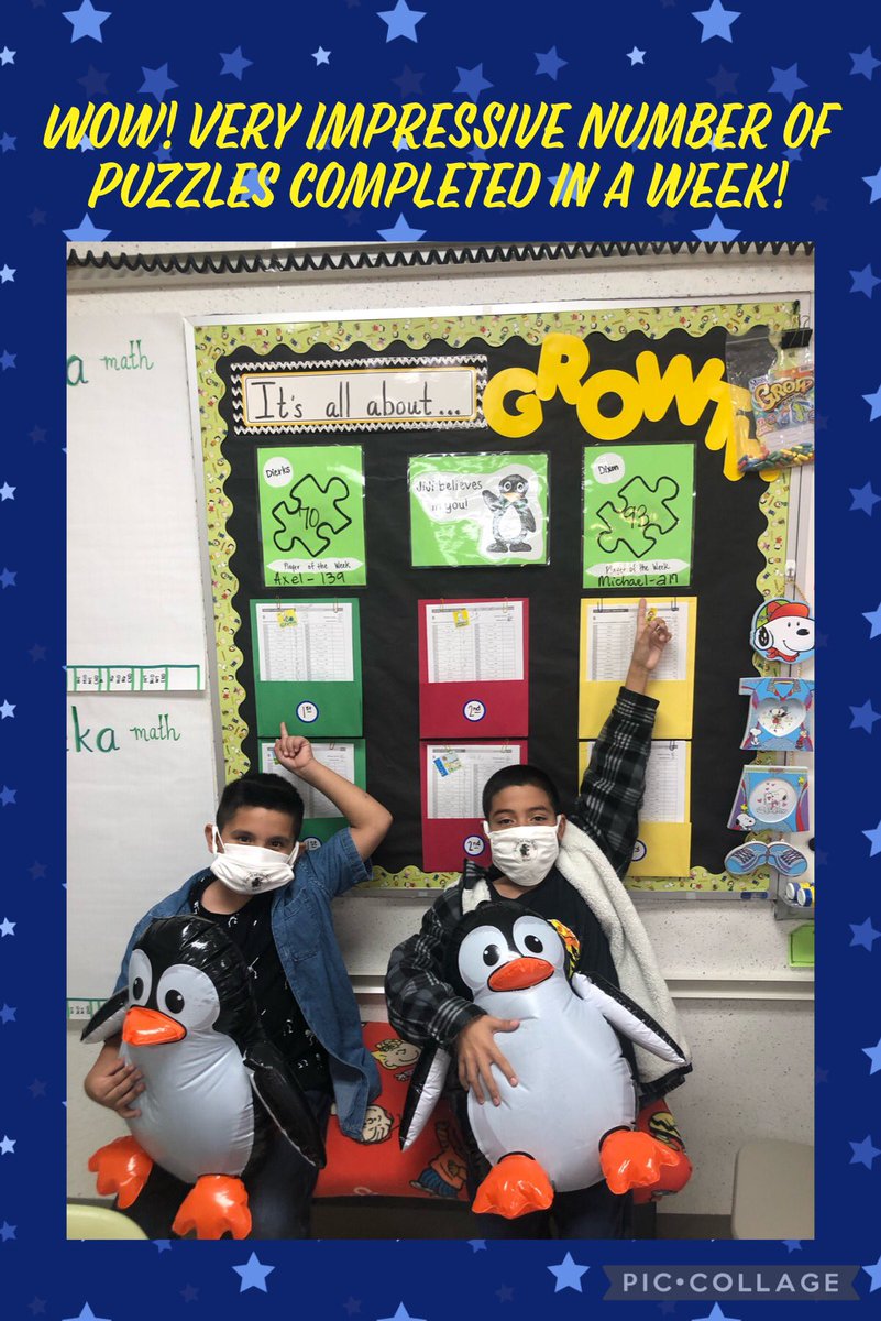 KariDierks's tweet photo. Congratulations to Camp Snoopyโs top puzzle getters from last week. ๐ ๐ These scholars enjoyed being a teacher assistant for the week with JiJi by their side. #puzzleup ๐งฉ @STMath @GreenspointAISD https://t.co/FZDkK66CbD