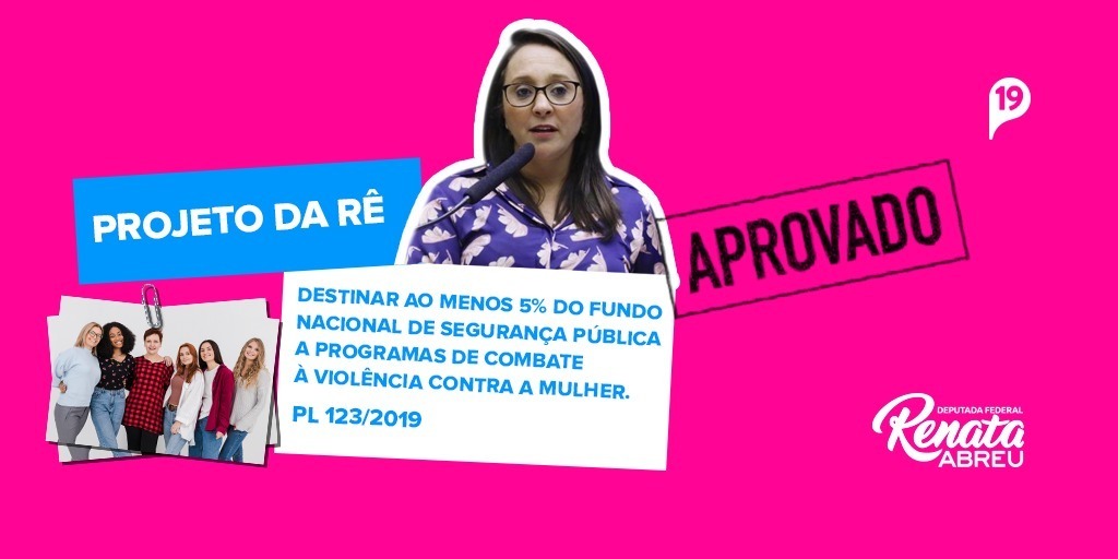 RenataAbreu2020's tweet photo. Vitória, meninas! 😃 Mais um projeto nosso em #defesadasmulheres aprovado! Agora pelo Senado. 👏👏
✍ A nossa proposta é que ao menos 5% do Fundo Nacional de Segurança Pública seja destinado a programas de prevenção e combate à violência contra a mulher. https://t.co/6IodC8JPpY