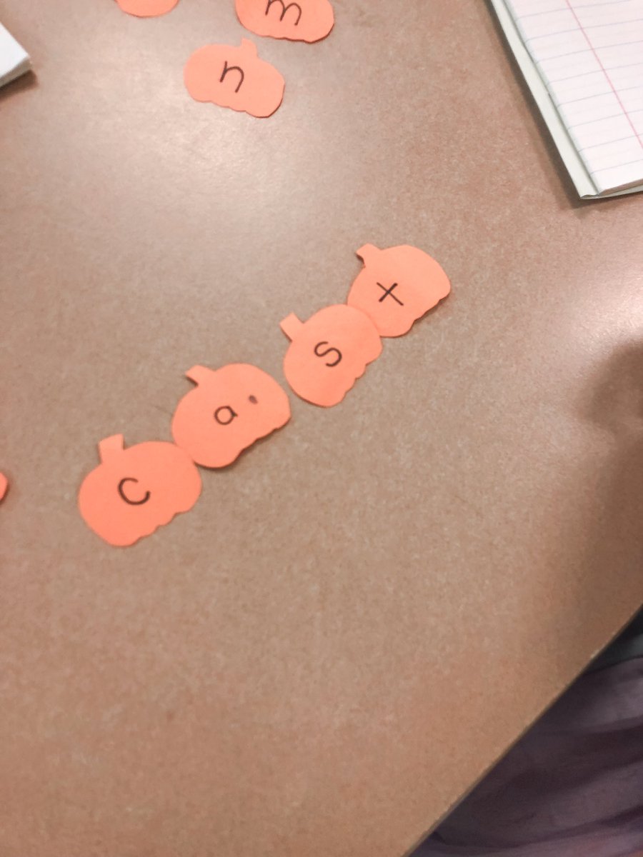 Ms_Maguire_'s tweet photo. Yesterday in Language we played around with our familiar letters and made words! We tapped out the sounds and blended them to see if it made sense or not. We then wrote down those words in our journal! 🎃

#halloweenlesson #language #grade1 https://t.co/fA4sW6UWce