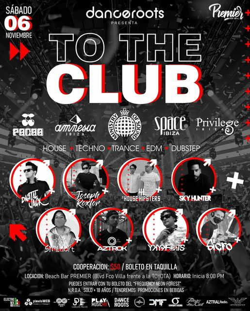 DancerootsDjs's tweet photo. █ TO THE CLUB █
Un Homenaje a la escena Club de Ibiza , capital de la Música Electrónica / Sábado 6 de Noviembre #Durango
Djs @DigitalJackMx @KykYFoNTS @JosephRoxfor @TheHouseHipster @Marthyn123 #Aztrok #Smildart #Sicro
Link evento: https://t.co/zBW9sksI9F
---
#djlife #djset https://t.co/7D10V9YDVA