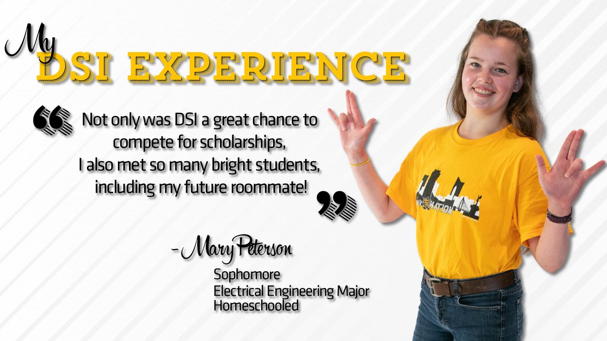 wheatweet's tweet image. The Distinguished Scholarship Invitational is right around the corner! We asked a few of our Student Ambassadors to tell us what their favorite experience was when they competed in DSI. Here's Mary Peterson said about her experience!