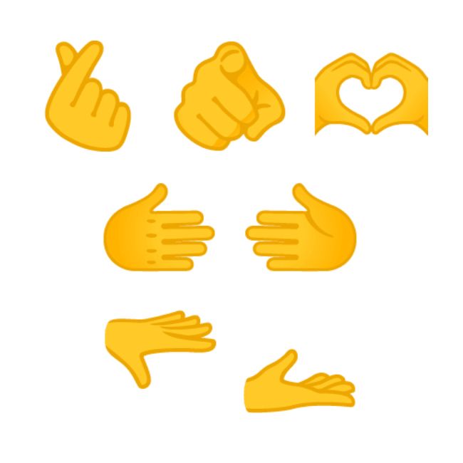 Emojipedia on Twitter "New gesture emojis in Android 12L include Hand