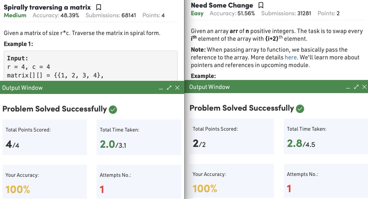 Javac_dev_harsh's tweet image. Day 48 of #javaprogramming -
-&amp;gt; Solved 7 various difficulties questions on #GeekForGeeks
-&amp;gt; Pushed my rank;current aim of 200
-&amp;gt; Increased score from 159 to 175 - 16
-&amp;gt; Will try to solve more questions
#100daysofcodechallenge #100DaysOfCode
#100daysofdsa -&amp;gt; bio for current rank🤥