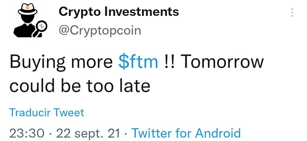 Cryptopcoin's tweet image. Buying more $ftm !! Tomorrow could be too late
